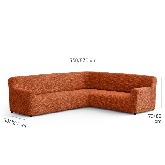 MICROFIBRA Corner Sofa Slipcover TERRACOTTA