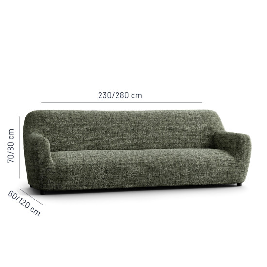 MICROFIBRA PRINTED 4 Seater Sofa Covers VITTORIA GREEN