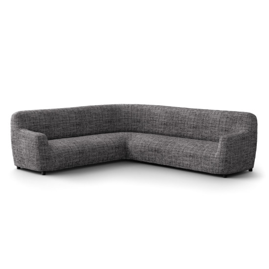 MICROFIBRA PRINTED Corner Sofa Slipcover VITTORIA GREY