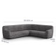 MICROFIBRA PRINTED Corner Sofa Slipcover VITTORIA GREY