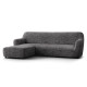 MICROFIBRA PRINTED L-Shaped Sofa Slipcover (Left Chaise) VITTORIA GREY