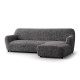 MICROFIBRA PRINTED L-Shaped Sofa Slipcover (Right Chaise) VITTORIA GREY