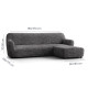 MICROFIBRA PRINTED L-Shaped Sofa Slipcover (Right Chaise) VITTORIA GREY