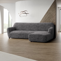 MICROFIBRA PRINTED L-Shaped Sofa Slipcover (Right Chaise) VITTORIA GREY