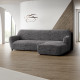 MICROFIBRA PRINTED L-Shaped Sofa Slipcover (Right Chaise) VITTORIA GREY