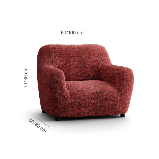 MICROFIBRA PRINTED Armchair Slipcover VITTORIA RED