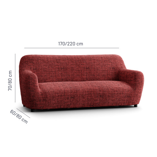 MICROFIBRA PRINTED 3 Seater Sofa Covers VITTORIA RED
