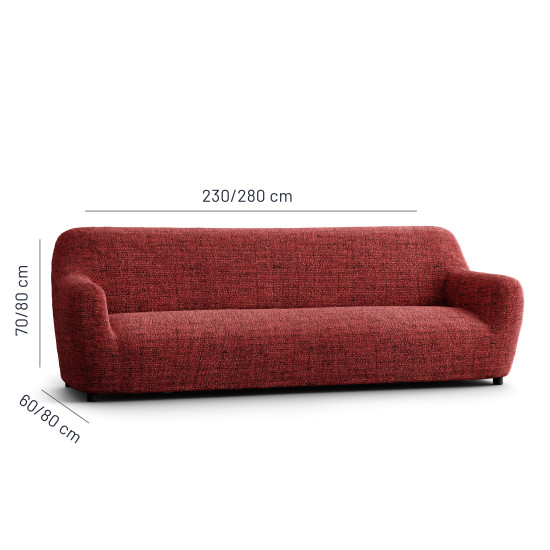 MICROFIBRA PRINTED 4 Seater Sofa Covers VITTORIA RED