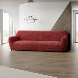 MICROFIBRA PRINTED 4 Seater Sofa Covers VITTORIA RED