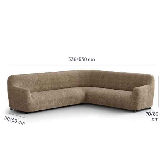 MICROFIBRA PRINTED Corner Sofa Slipcover MEDITERRANEO COFFEE