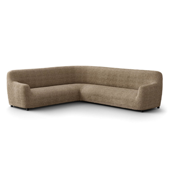 MICROFIBRA PRINTED Corner Sofa Slipcover MEDITERRANEO COFFEE